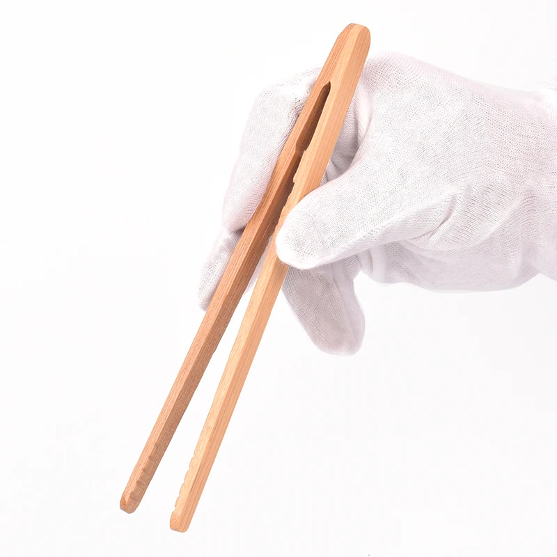 

1PC Tea Clips 18cm Bamboo Tweezers Wood Color Textured Bamboo Kongfu Tea Utensil Tweezers