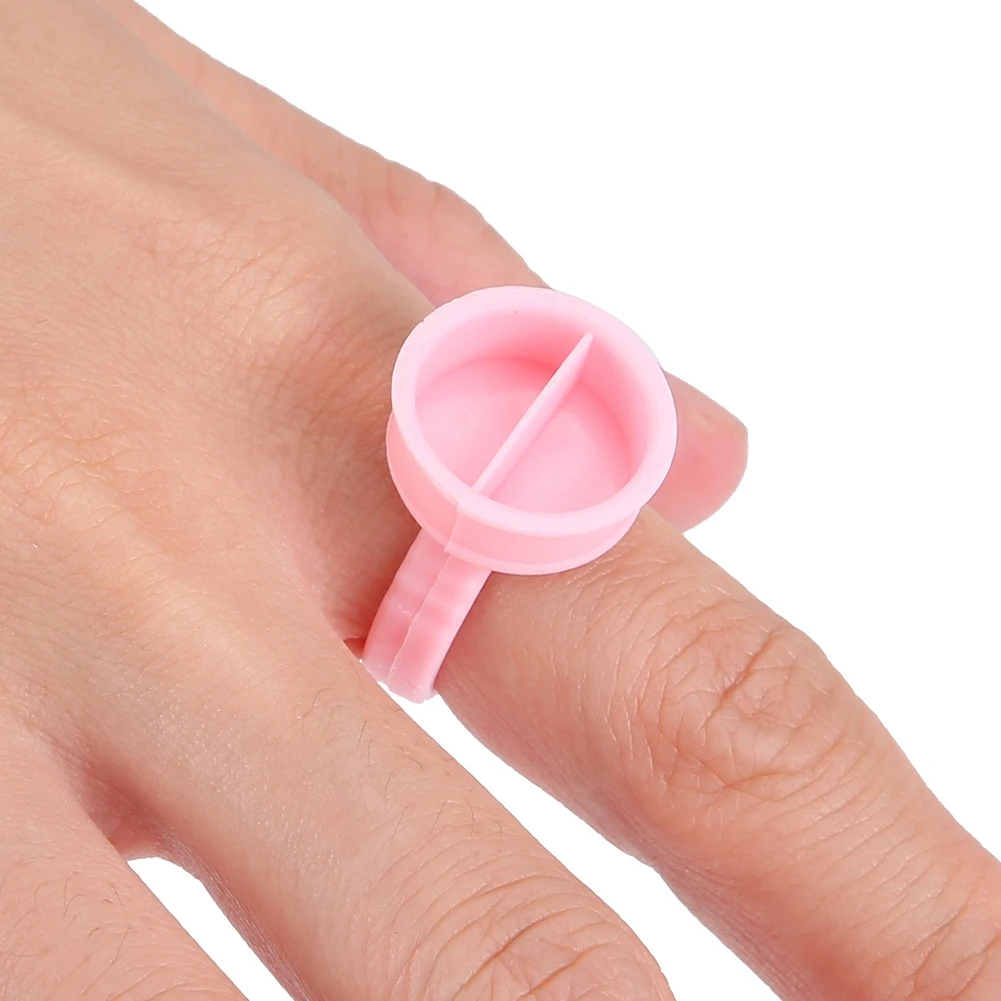 

100pcs Tattoo Ring Cup Disposable Pink Plastic Makeup Tattoos Ink Container Pigment Ring Cup Holder For Tattoo Needle Supplies