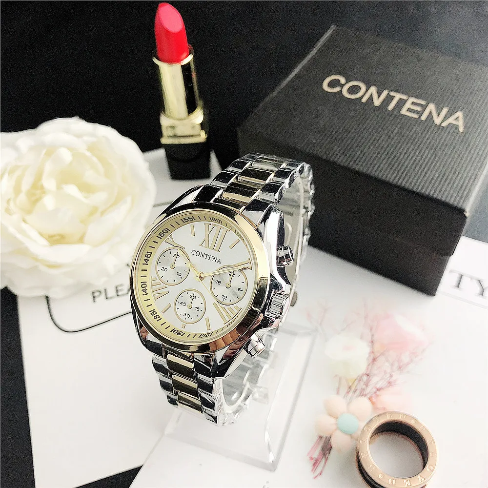 CONTENA Fashion Luxury Women's Watches Ladies Watch Stainless Steel Clock reloj mujer