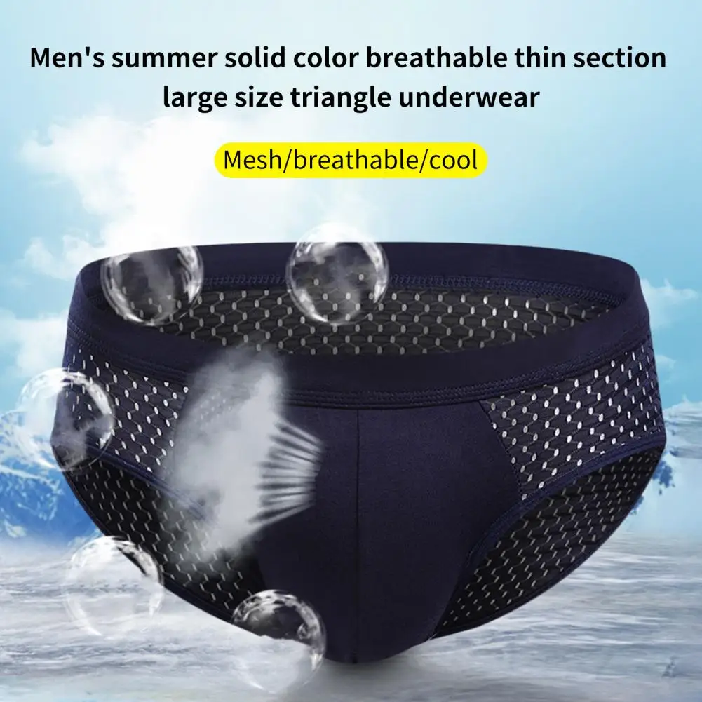 

Men Briefs Mesh Stretchy Plus Size Hollow Out Tummy Tightening Underpants for Home