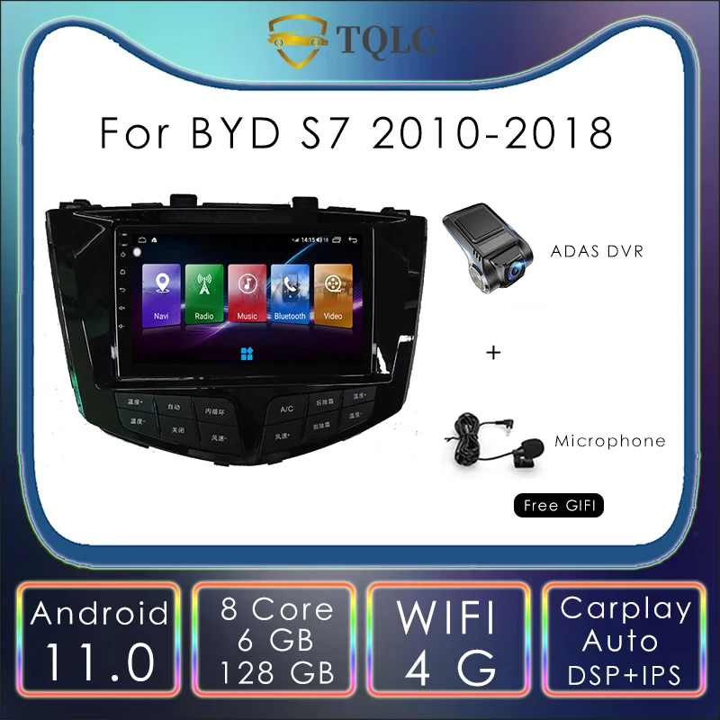 Radio 10.1 Inch For Byd S7 2010-2018 Carplay 4g Wifi Dvd Multimedia Player Stereo Gps Navigation Head Unit