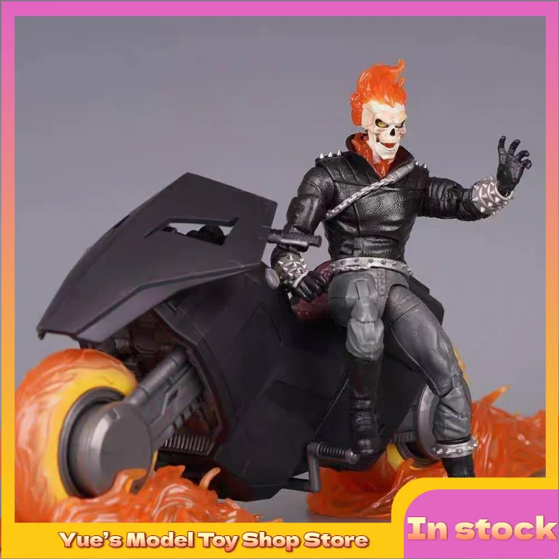 Фото В наличии: Коллекционная фигурка Ghost Rider и мотоцикл из серии Marvel к 85-летию компании, 6-дюймовая анимационная модель, игрушка, подарок. №3