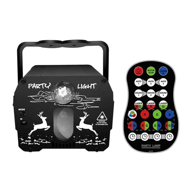 

DJ Disco Stage Party Lights With Remote Control, Disco Ball Stage Light LED Sound Activated Flash Strobe Projector Lamp