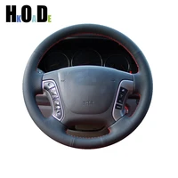 car steering wheel cover for hyundai santa fe 2006 2007 2008 2009 2010 2011 2012 hand stitched