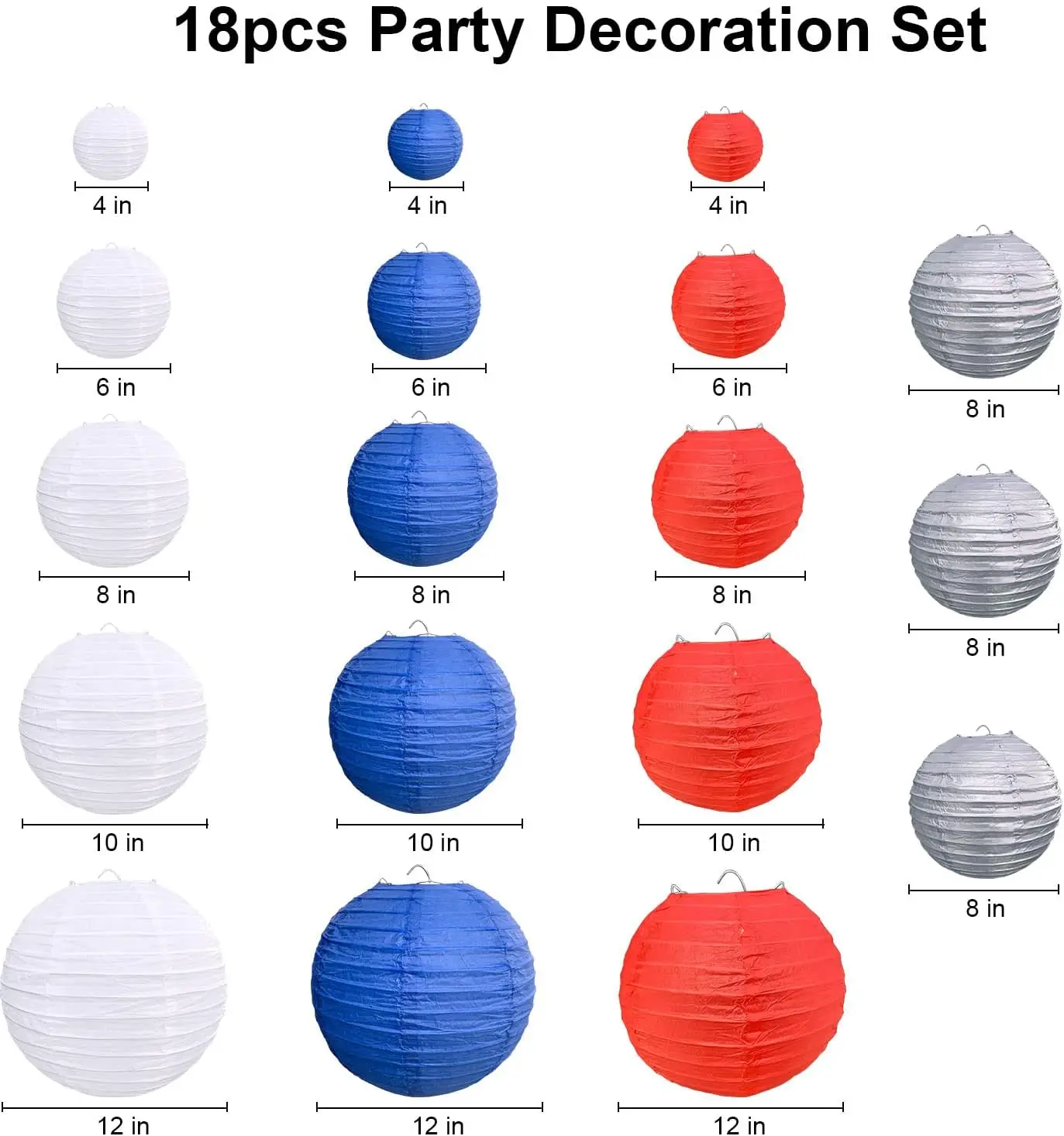 Круглые подвесные бумажные фонарики на день рождения и свадьбу патриотические