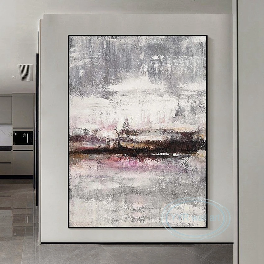 

Nordic Home Aesthetics Decor Large Wall Poster Pure Handmade Oil Painting Abstract Canvas Art Mural Living Room Bedroom Porch