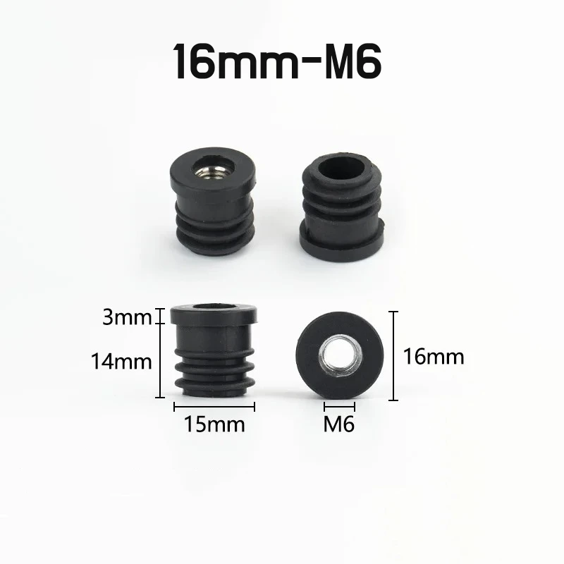 

4/10 шт. черные квадратные/круглые заглушки, пластиковые заглушки для труб, пластик 15, 16, 19, 20, 25, 30, 32, 38, 50 мм, вставки с металлической резьбой M6 M8 M10