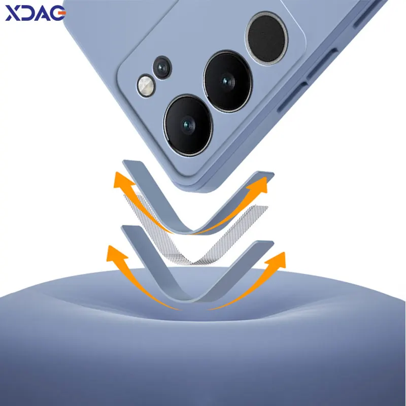 Оригинальный квадратный жидкий силиконовый чехол для VIVO S17 Pro S17e S17t защитный