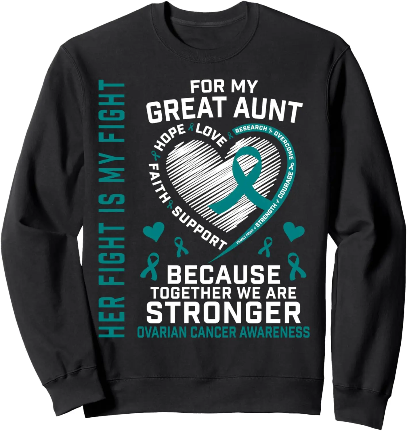 Толстовка с поддержкой рака яичников бирюзового цвета Эе бой — моя борьба