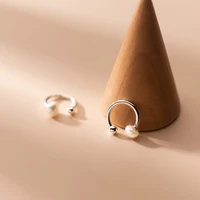 2022 925 sterling silver japanese korean fashion minimalist pearl light bead ear clip simple no piercing ear jewelry