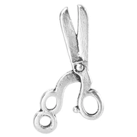 50pcslot simple unique silver color scissors charms zinc alloy pendant for earrings bracelet jewelry making diy accessories