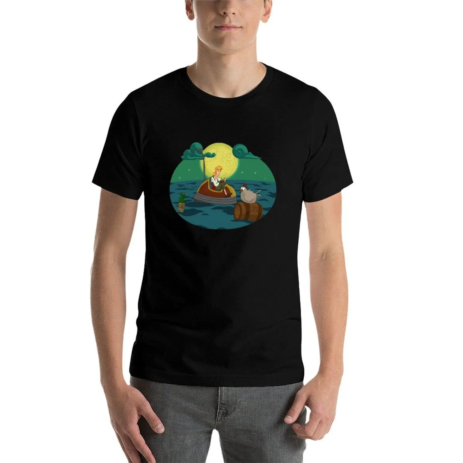 Фото Футболка Guybrush Threepwood, базовая футболка из смесового хлопка с короткими рукавами №4