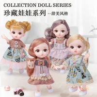 16cm bjd doll 12 joints change dress up fashion princess suit diy play house girl cute toy kid childrens birthday gift