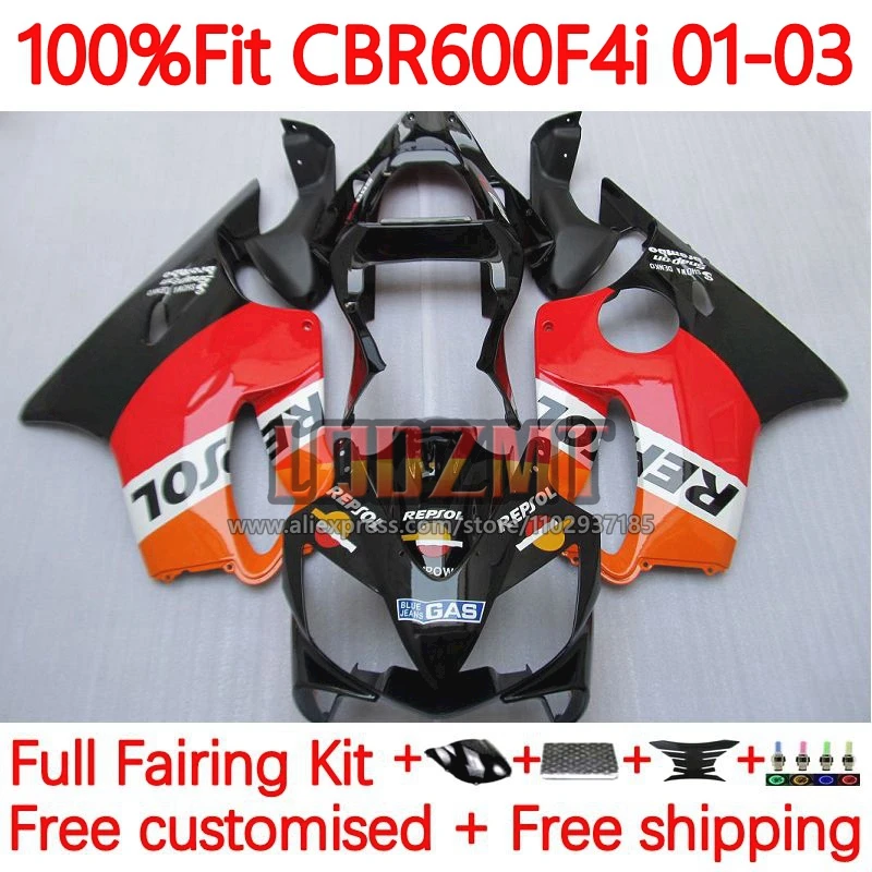 

Injection Frame For HONDA CBR 600 CC CBR600 F4i 600F4i 600CC Repsol orange 01 02 03 CBR600F4i 2001 2002 2003 OEM Fairing 137No.5