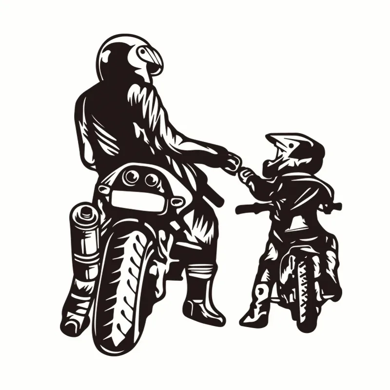 

Мотоциклетная наклейка «Папа и два сына», байкерский светоотражающий мотоциклетный шлем, сделай сам, автомобильные наклейки, мото-автонаклейка, 14,9*18 см, ПВХ