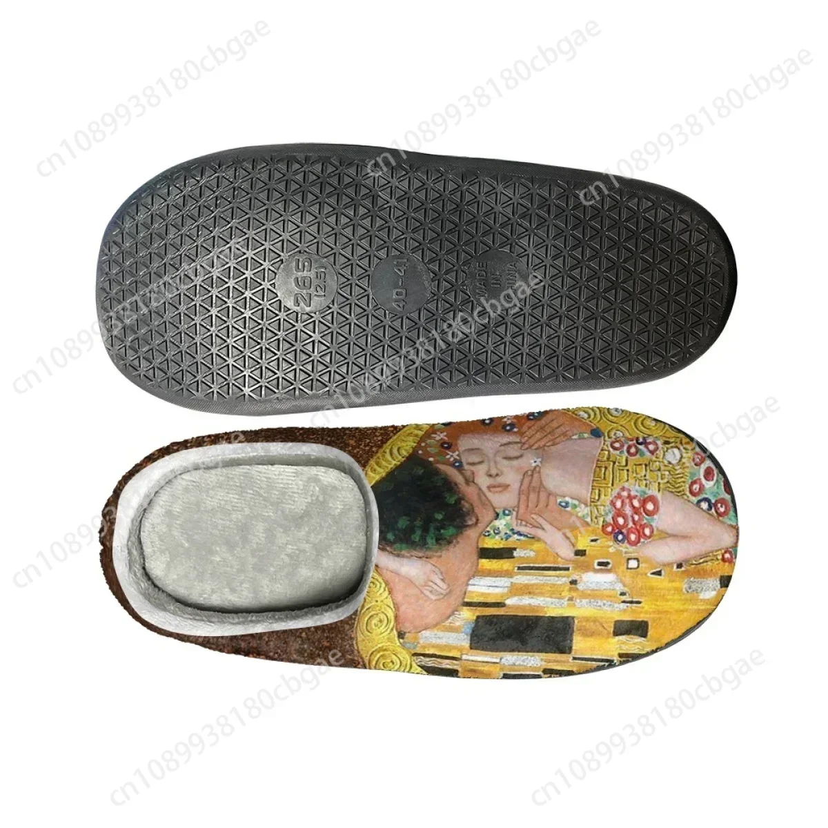 WHEREISART Gustav Klimt The Kiss с принтом женские домашние тапочки хлопковые фланелевые