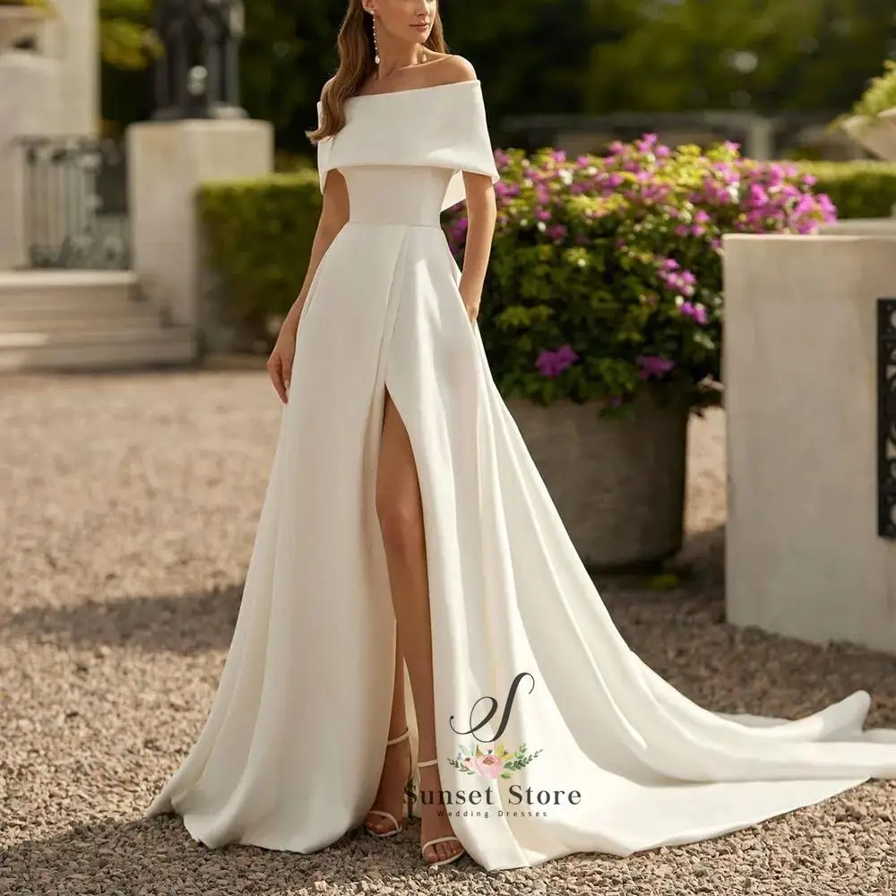 Элегантные свадебные платья по индивидуальному заказу с вырезом лодочкой и