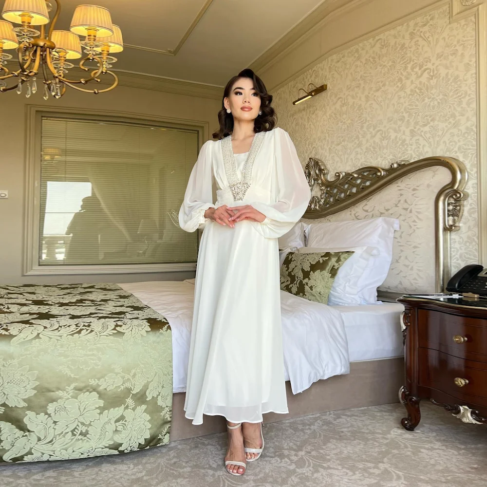 

CERMAE Chiffon A-line Sweetheart Populer Sequins Prom Gown Evening Tea-Length Ruffle Formal Elegant Party Dress for Women 2023