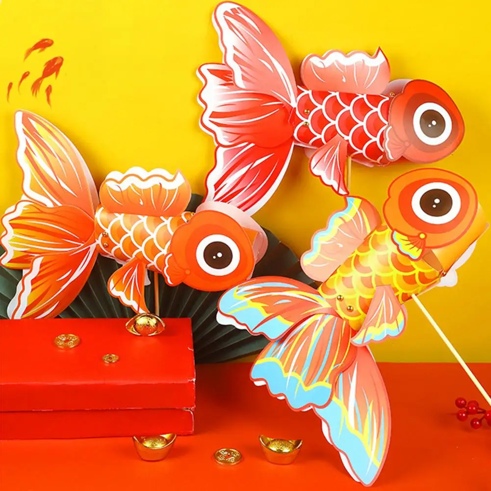 

Glowing Lantern Chinese Style Handmade Pvc Lanterns Glowing Koi-fish Designs for Mid-autumn Lantern Festivals Diy for Children