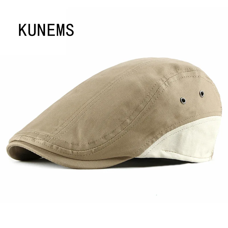 

KUNEMS Spring and Summer Fashion Berets Boinas Retro Newsboy Hats for Men Casual Peaked Cap Cotton Dad Hat Gorras Hombre
