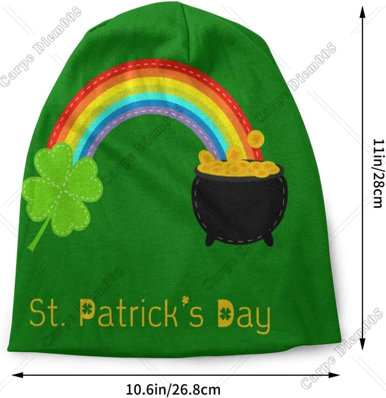 Шапка-бини в стиле Св. Патрика для мужчин и женщин Теплый головной убор с радужным