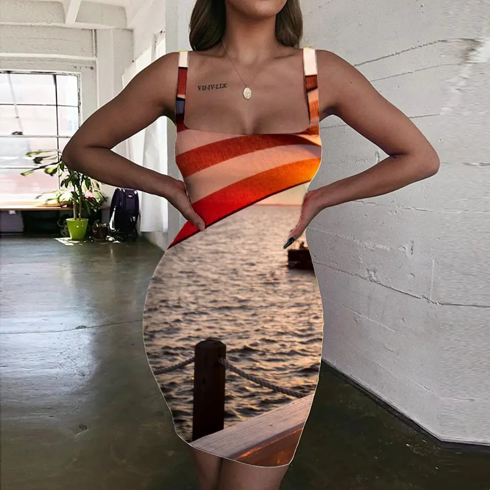 

Женское платье KYKU, летнее платье с американским флагом, 2019