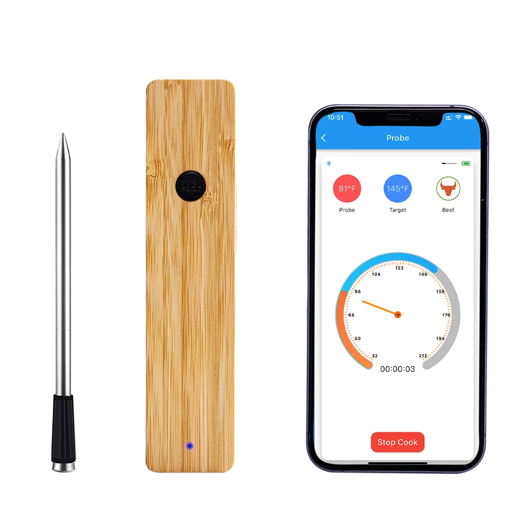 Wireless Meat Steak Thermometer for Oven Grill BBQ Smoker Rotisserie Mobile APP Waterproof Meat Thermometer Cooking Equipment