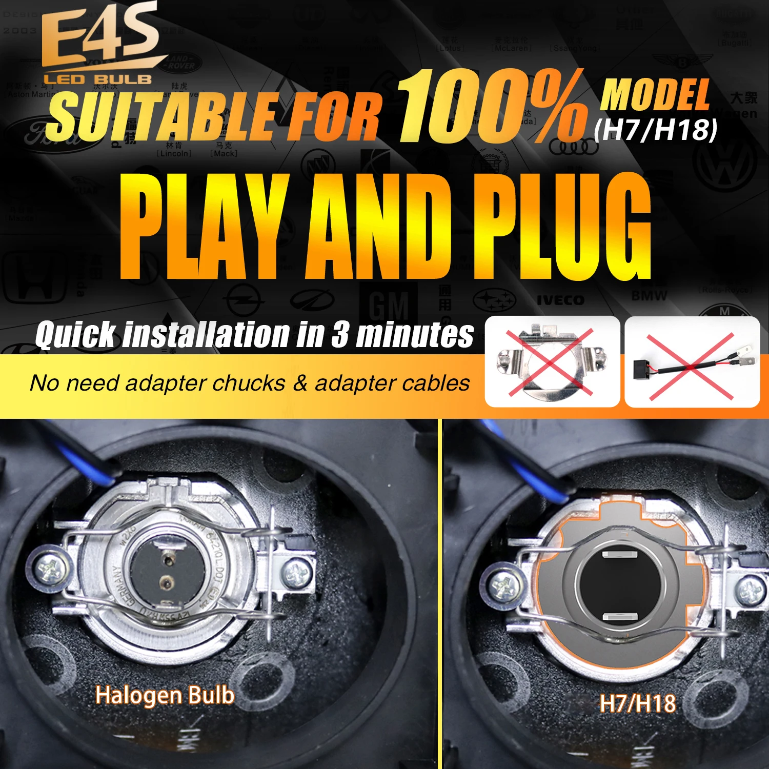 2 шт. Автомобильные светодиодные противотуманные фары 12 В 55 Вт