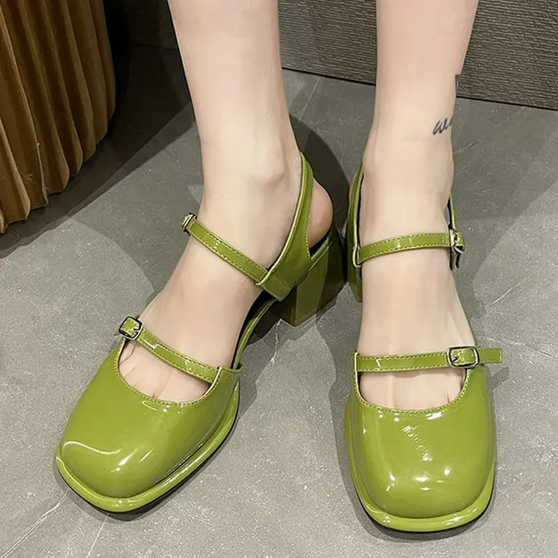 

Женские босоножки на толстой подошве, сандалии Мэри Джейн на высоком массивном каблуке, туфли-лодочки, милые модные сандалии в стиле "Лолита" на ремешке, лето 2023