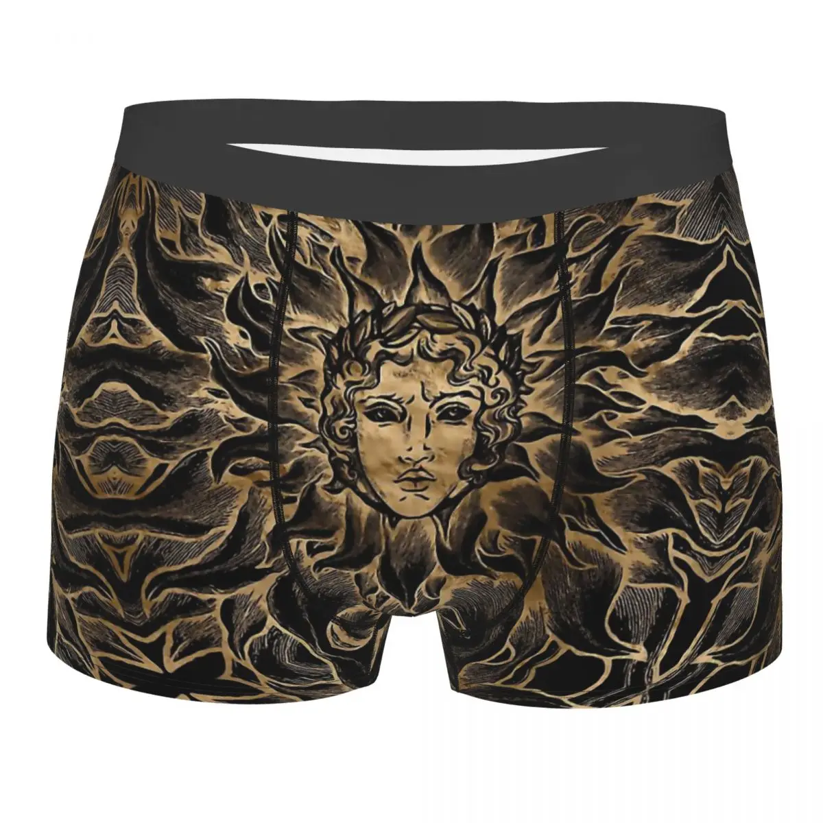 

Greek Mythology Apollo Sun God Black And Gold Underpants Breathbale Panties Men's Underwear Sexy Shorts Boxer Briefs