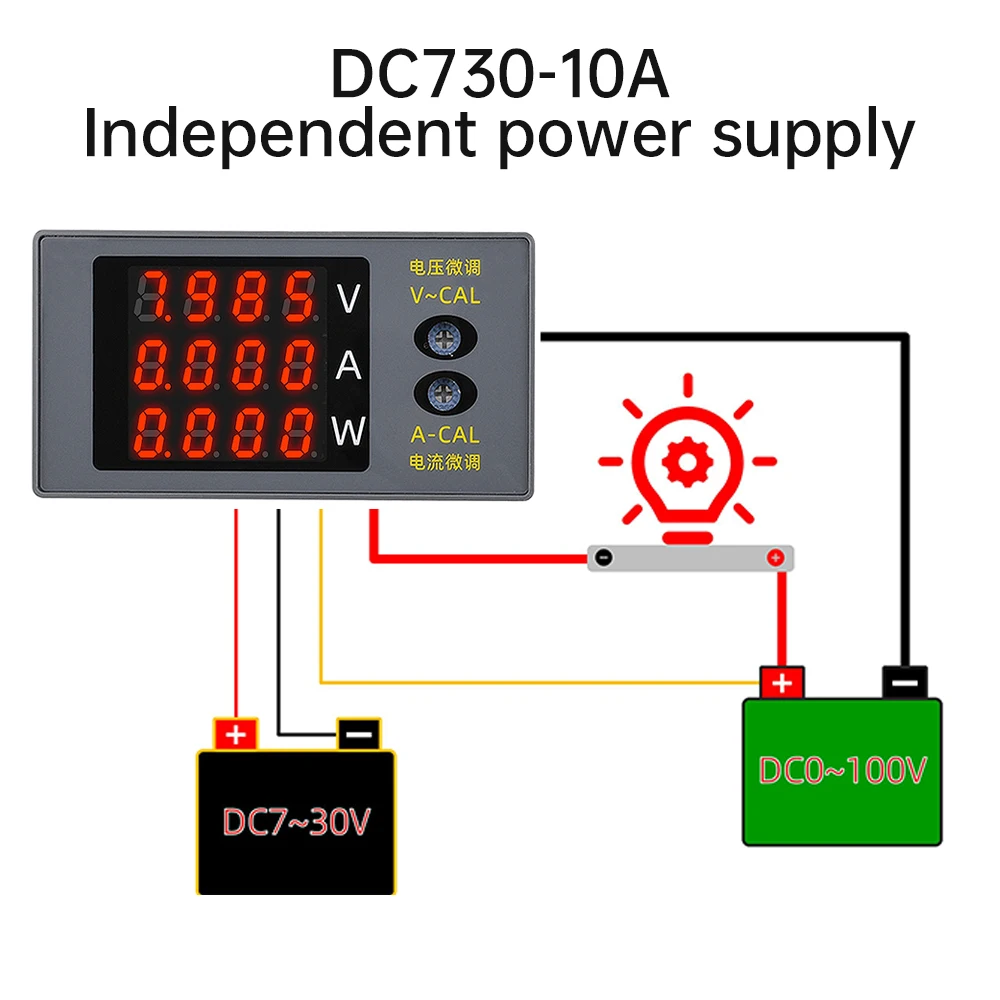 DC 0-100 В 10A 1000 Вт измеритель напряжения и тока детектор тестер 4-битный светодиодный