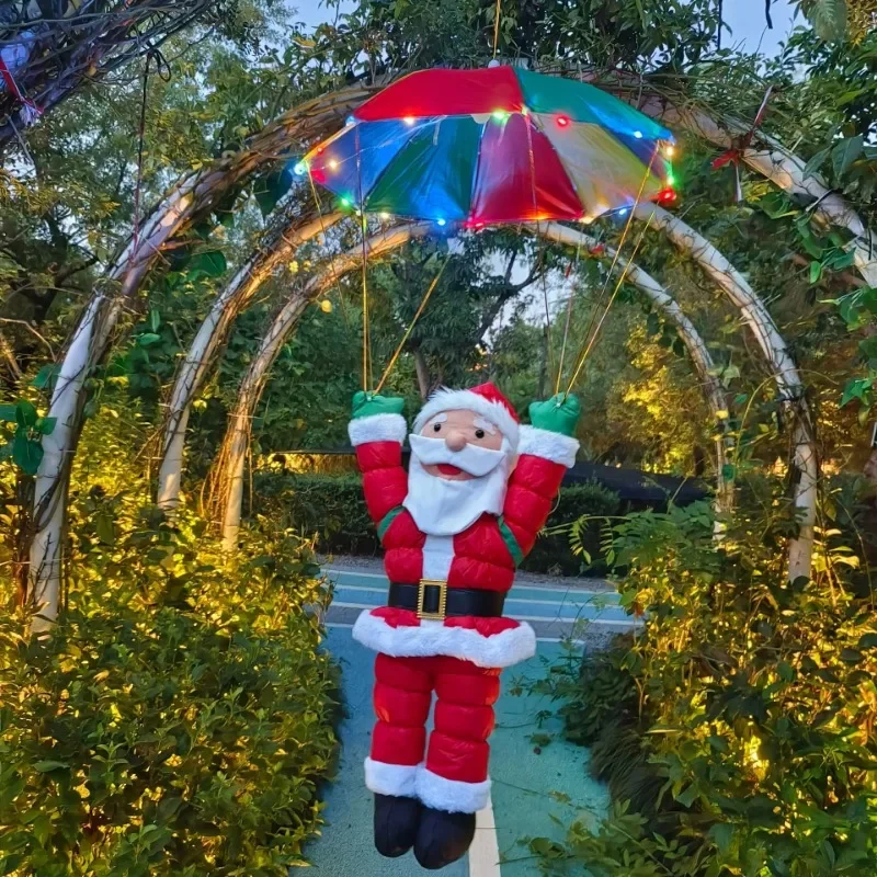 Светодиодный светящийся парашют Санта-Клауса украшение подвеска Санта-Клаус