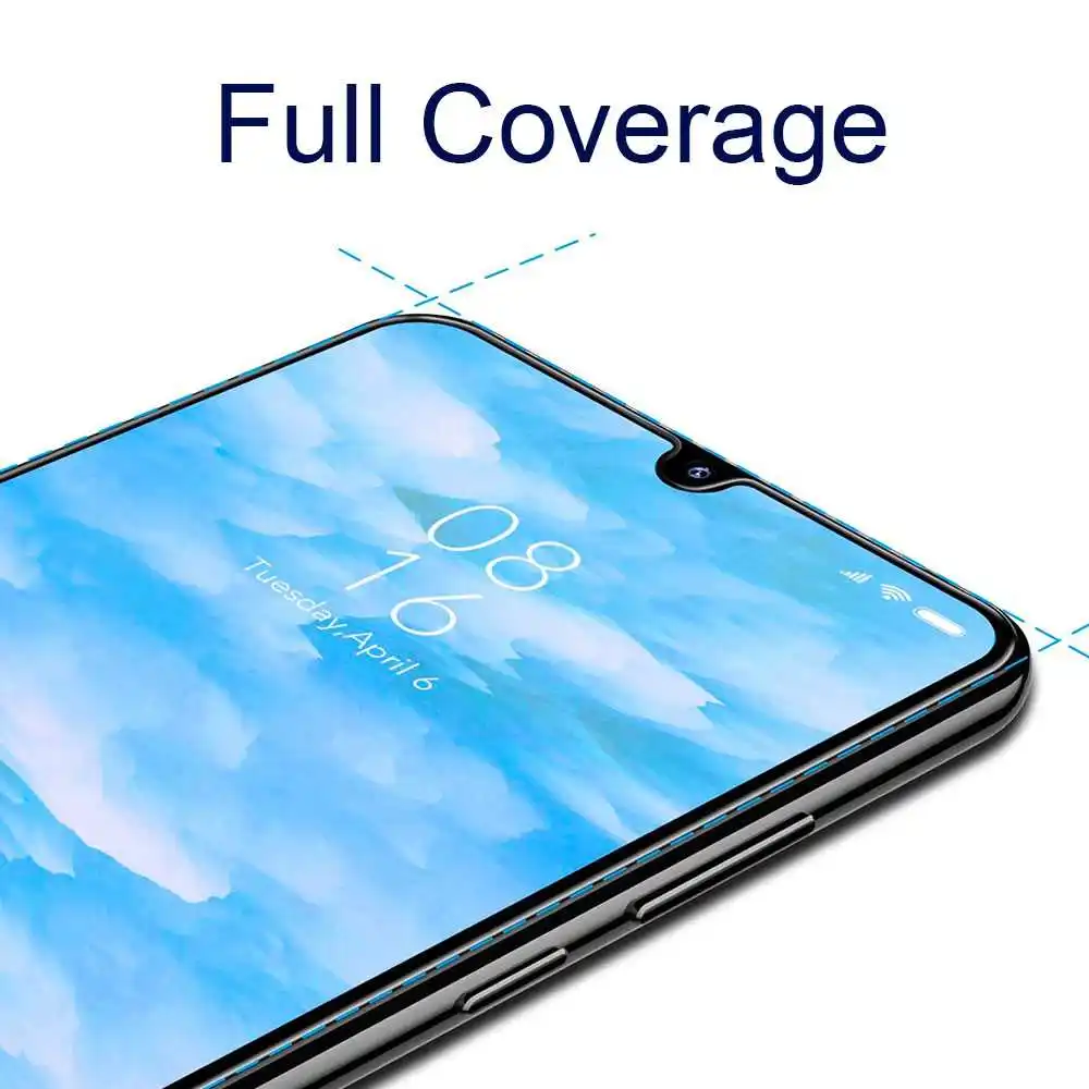 Tempered Glass for Xiaomi Mi A3 Flat 2.5D 9H 0 3mm Screen Protector Cover Front Shockproof Anti Shock Black Border | Мобильные