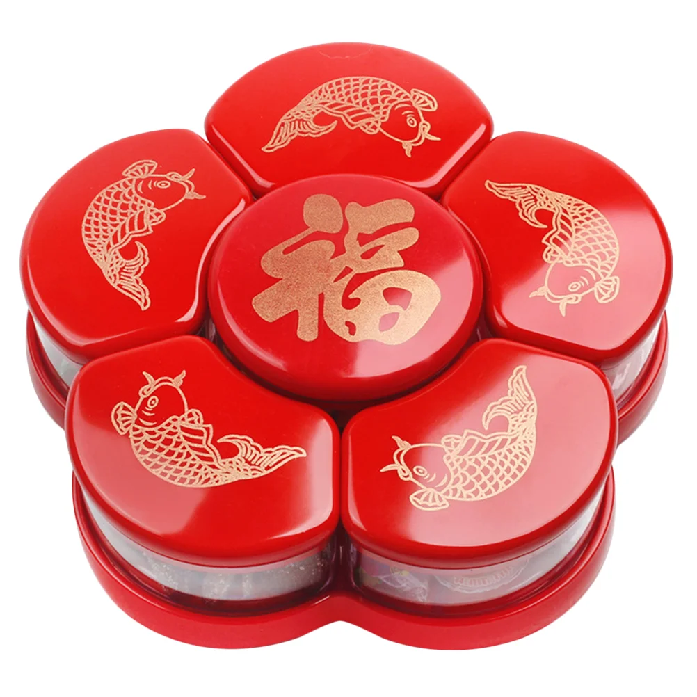 

Tray Serving Candy Snack Divided Box Nut Platter Fruit Plate Lid Storage Container Appetizer Chinese Bowl Snacks Dish Wedding