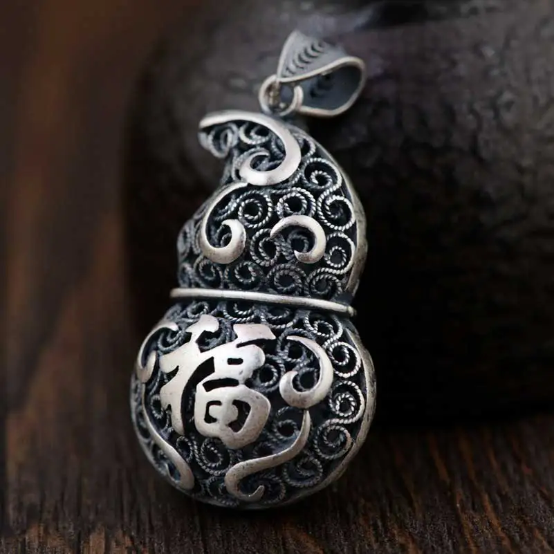 

FNJ Peanut Pendant 990 Silver Original Pure S990 Sterling Silver Pendants for Jewelry Making Women