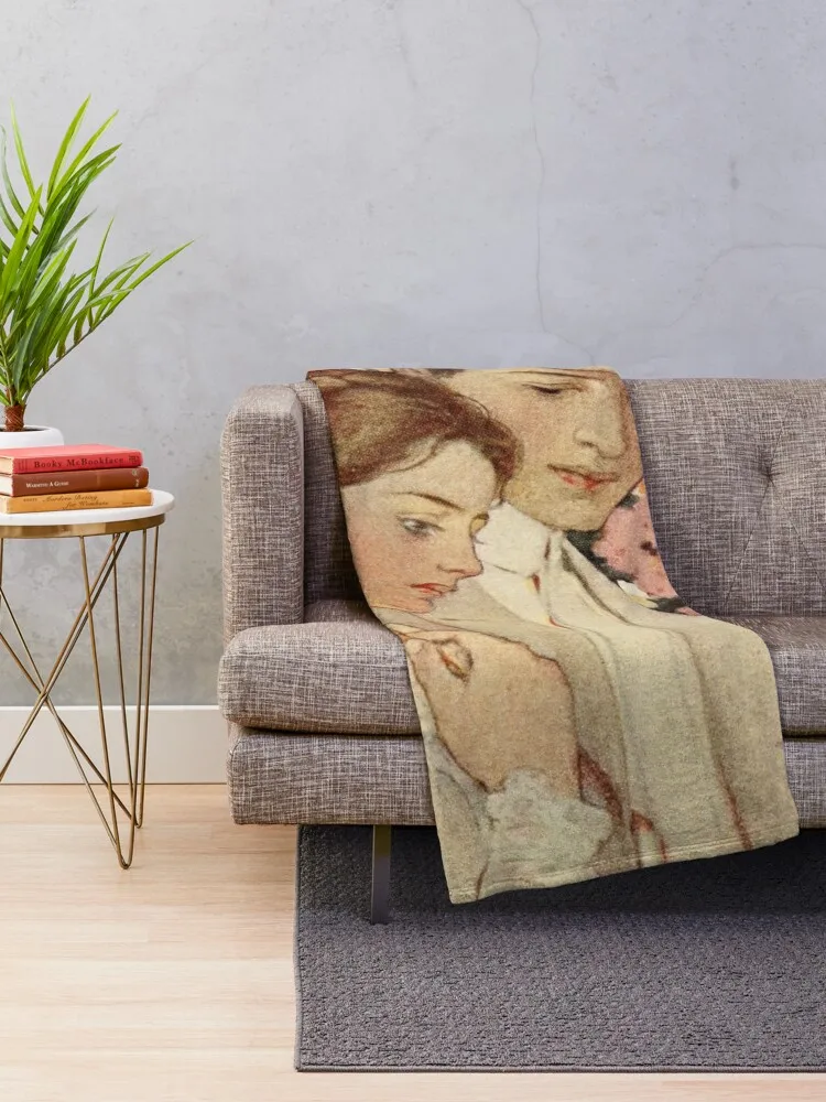 Первая любовь. Джесси Уиллкокс Смит. 1909 Плед Декоративные диваны Мягкие