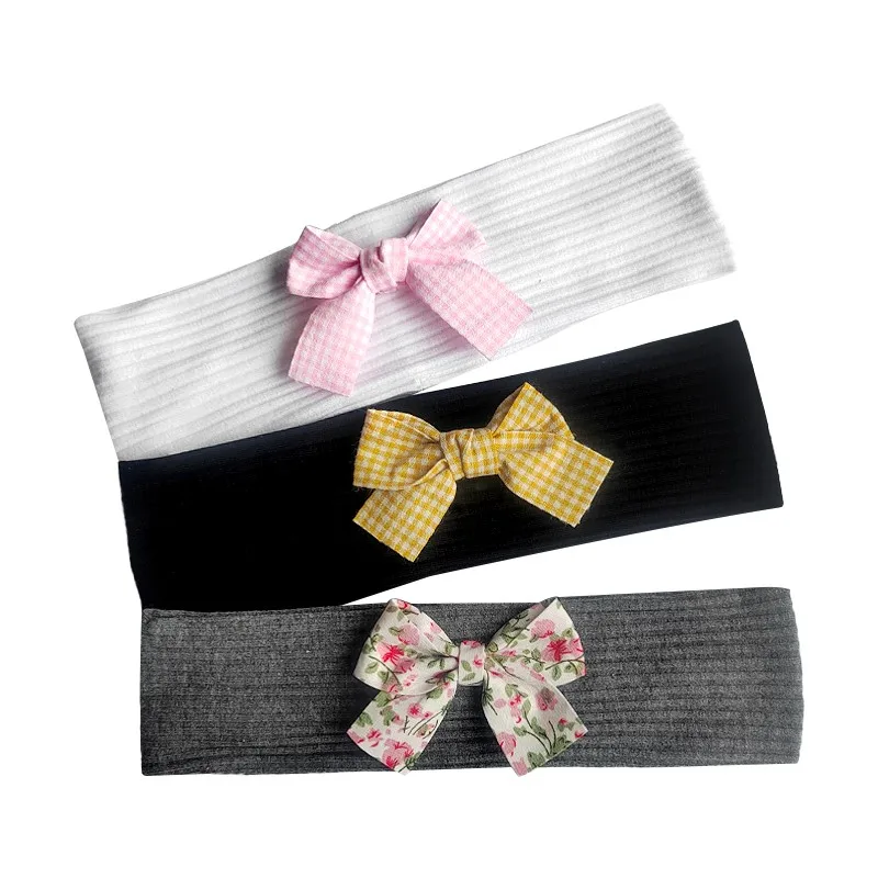 

Baby Headbands Soft Cotton Bows Flower Ribbed Bands for Children Girls Elastic Hairband Newborn Hair Accessories Dropshipping