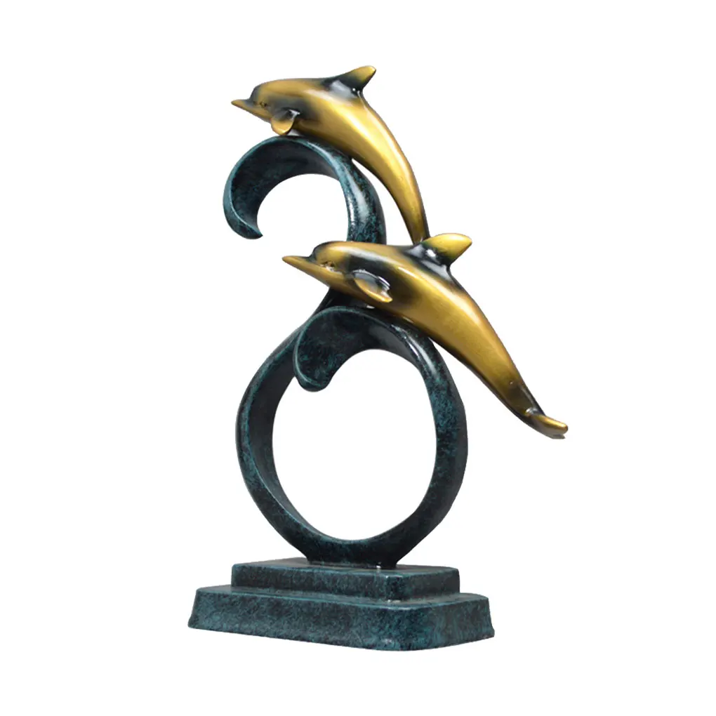 

Ornaments Statue Creatively Carving Dolphin Tabletop Vivid Furnishing Decoration Simplicity Office Souvenirs Home