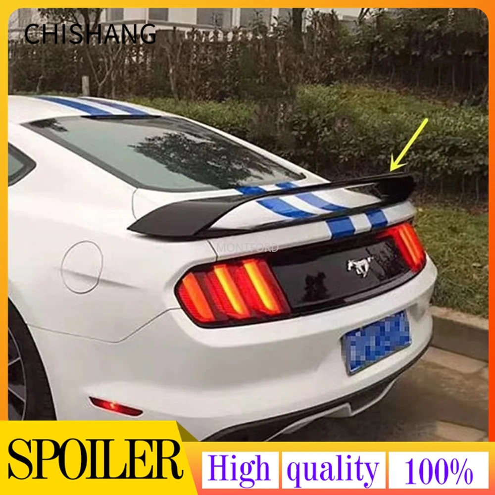 

New R style For Ford Mustang ABS material Rear Trunk Spoiler Wing GT350 2015 2016 2017 Car Styling Tail Lip Wing