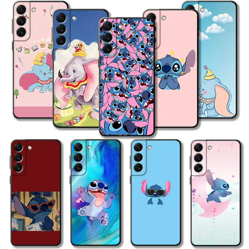 

Disney Cartoon Stitch Dumbo Phone Case For Samsung Galaxy S22 S21 S20 FE Ultra S10 S9 S8 Plus S10e Note 20Ultra 10Plus Shell