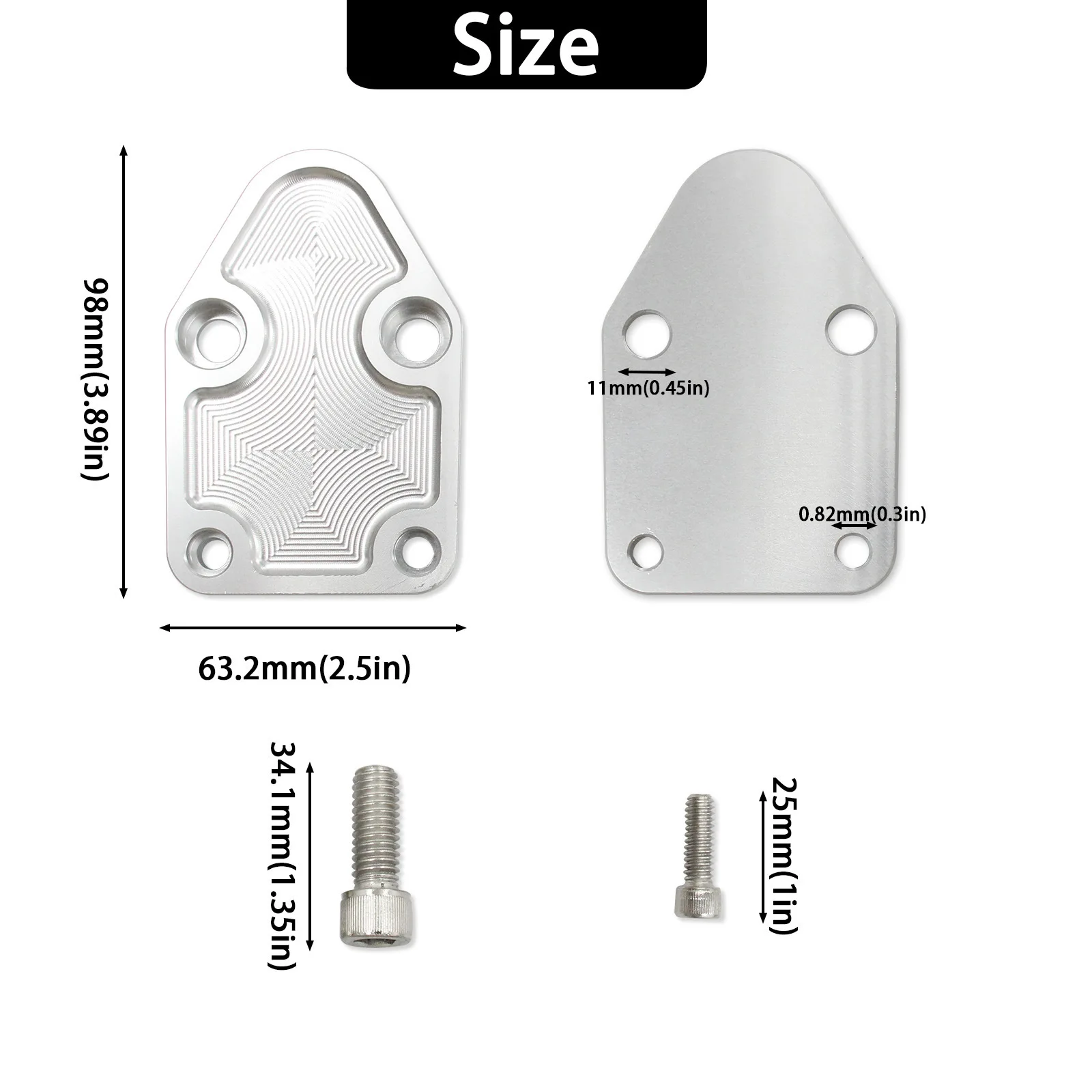 Фото Алюминиевая заглушка топливного насоса SMALL BLOCK для CHEVY BILLET FUEL PUMP BLOCK OFF PLATE, SBC 283 327 350 # 2071 №2