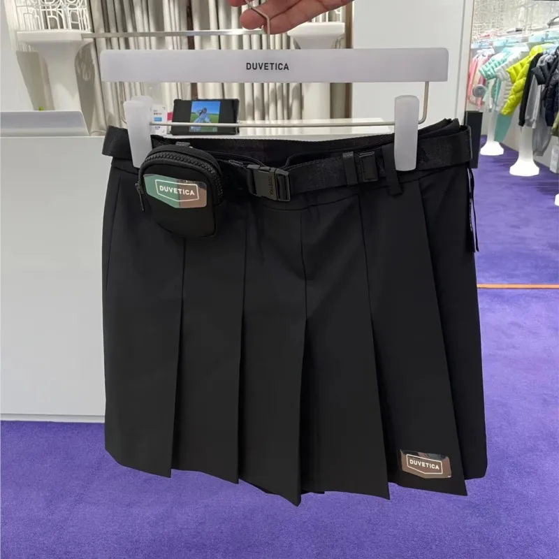 Women Girls Short High Waist Pleated Skater Tennis Skirt With small bag