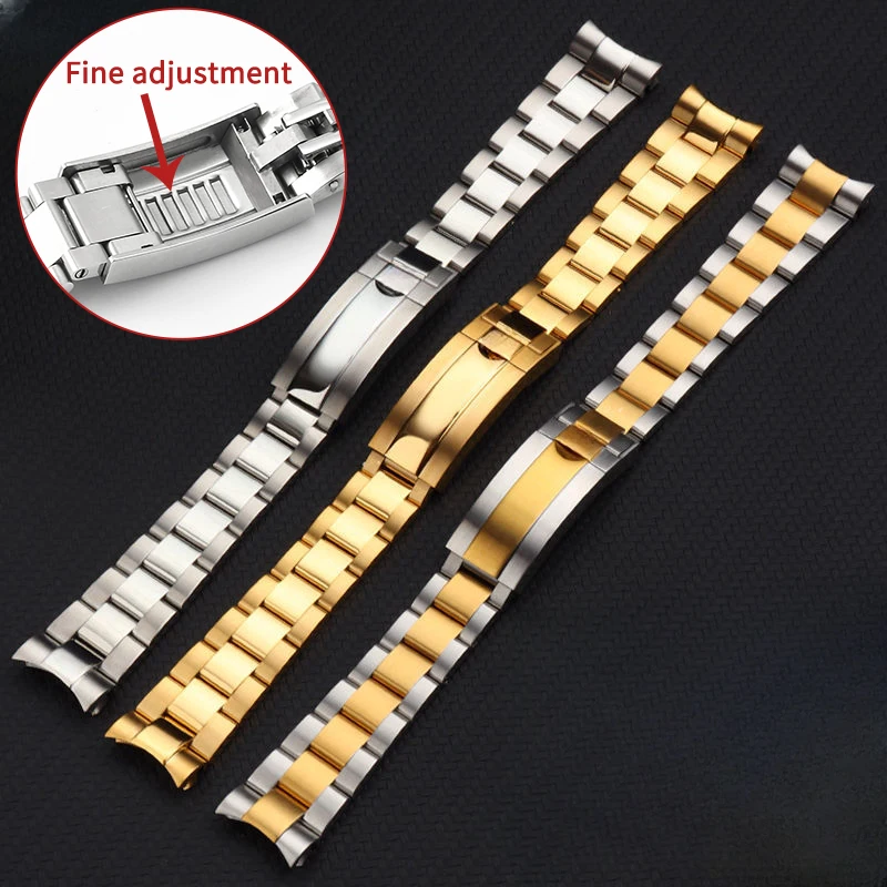 

Ремешок для часов Rolex Daytona Log Submariner Panda, черный, зеленый, водостойкий, из нержавеющей стали, 20 мм, 21 мм