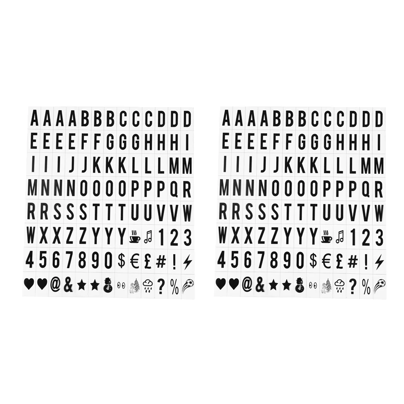 

208Pcs Cinematic Lightbox Replacement Letters & Numbers Signs Black (LED Light Box Is NOT Included ) (Color: Black)