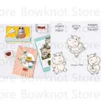 hippo metal cutting dies and silicone stamps scrapbook material stencils for decoration templates crafts supplies new christmas