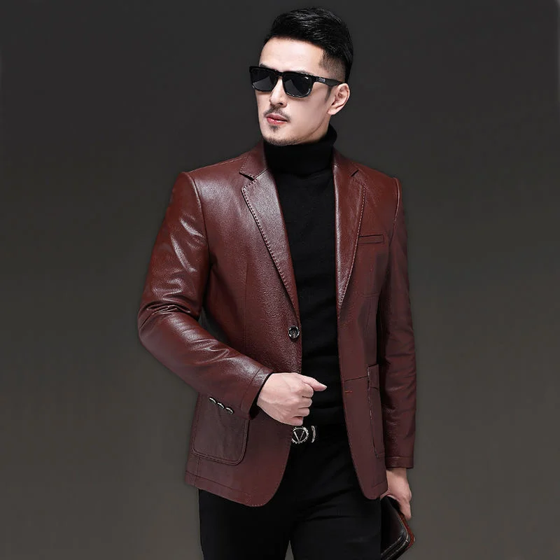 

Genuine Cow Leather Men Jackets Real Blazers Suits for Smart Casual Coats