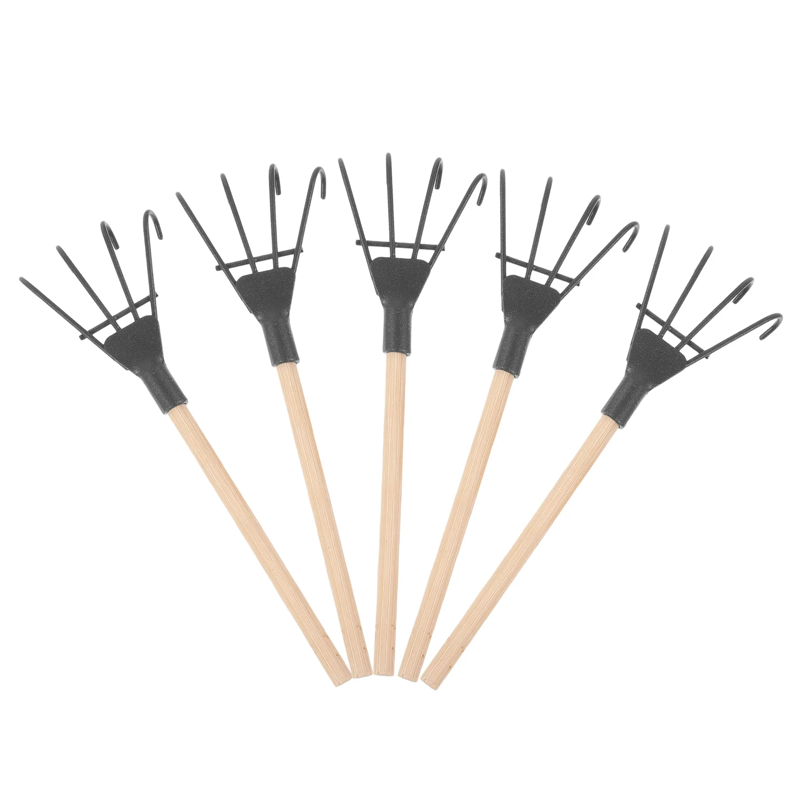 

5 Pcs Small Rake Toddler Home Decor Gardening Hand Tool Bamboo Mini Scenery Accessories