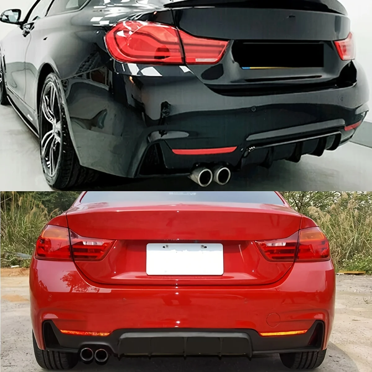 Фото Для BMW 4 серии F32 F33 F36 435i 2014-2020 M Sport: задний бампер, диффузор, накладка-спойлер, сплиттер, автоаксессуары №2