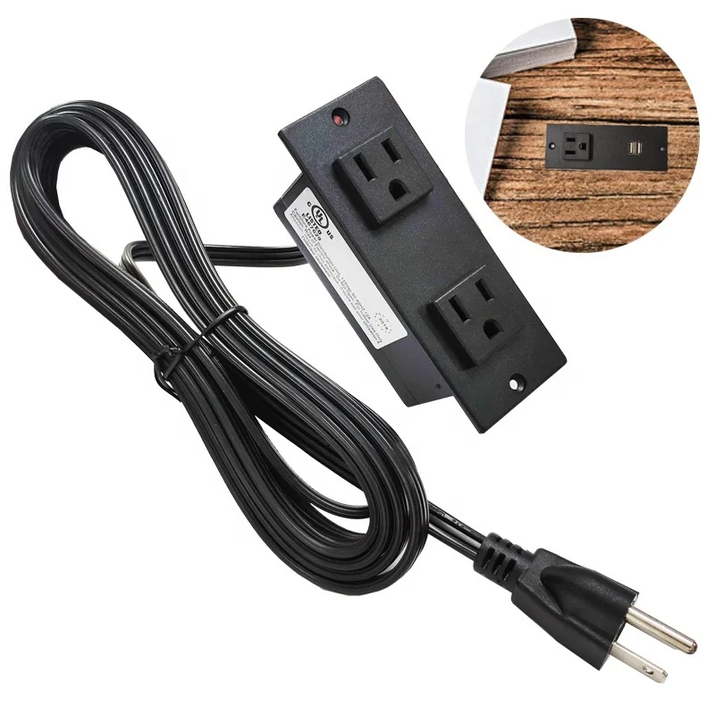 

Desk table 2 USB 2 Outlet Surface Mountable Recessed Furniture Power Strip