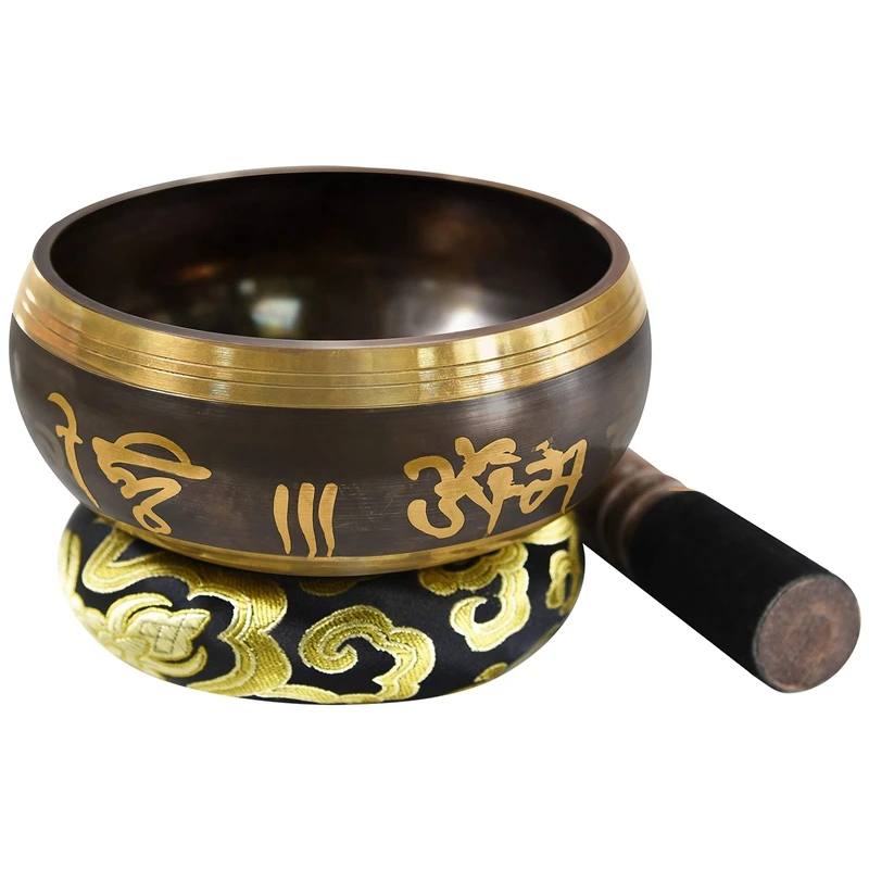 

Tibetan Singing Bowl With New Dual End Striker &Cushion Handcrafted In Nepal For Meditation Yoga Spiritual Healing